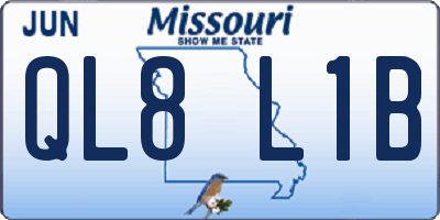 MO license plate QL8L1B