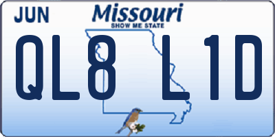 MO license plate QL8L1D