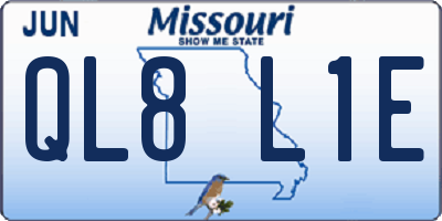 MO license plate QL8L1E