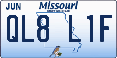 MO license plate QL8L1F