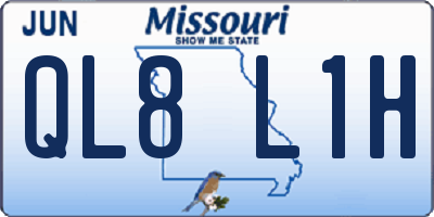 MO license plate QL8L1H