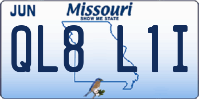 MO license plate QL8L1I