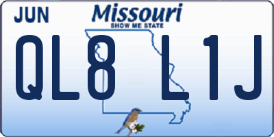 MO license plate QL8L1J