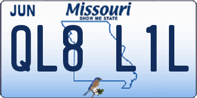 MO license plate QL8L1L