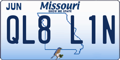 MO license plate QL8L1N