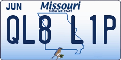 MO license plate QL8L1P