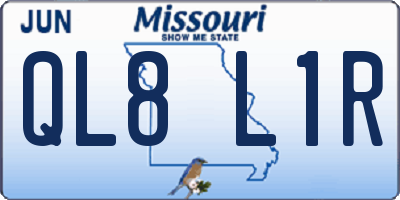 MO license plate QL8L1R