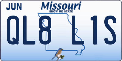 MO license plate QL8L1S