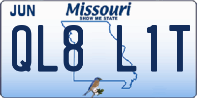 MO license plate QL8L1T