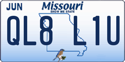 MO license plate QL8L1U