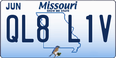 MO license plate QL8L1V