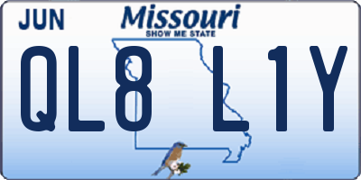 MO license plate QL8L1Y