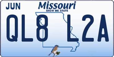 MO license plate QL8L2A