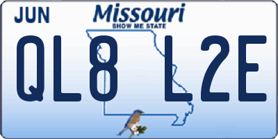 MO license plate QL8L2E