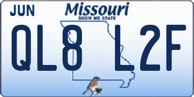 MO license plate QL8L2F
