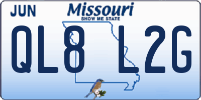 MO license plate QL8L2G