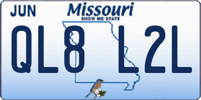 MO license plate QL8L2L