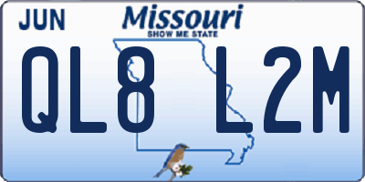 MO license plate QL8L2M