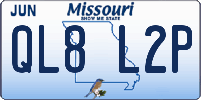 MO license plate QL8L2P