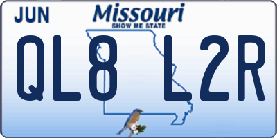 MO license plate QL8L2R