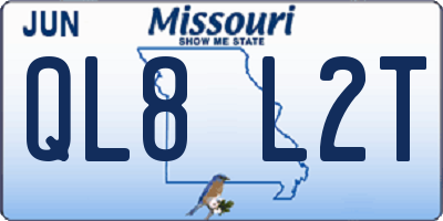 MO license plate QL8L2T