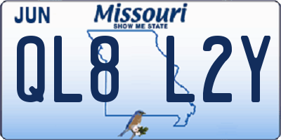 MO license plate QL8L2Y