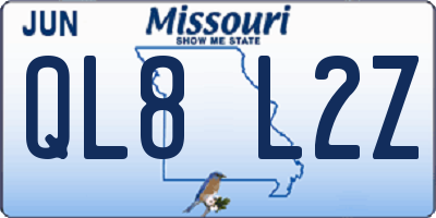 MO license plate QL8L2Z