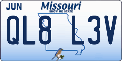 MO license plate QL8L3V
