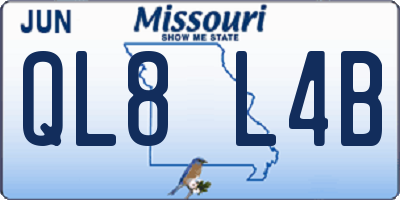 MO license plate QL8L4B