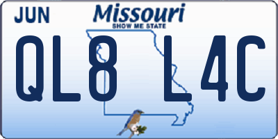 MO license plate QL8L4C