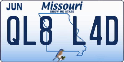 MO license plate QL8L4D