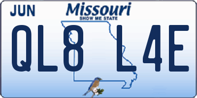 MO license plate QL8L4E