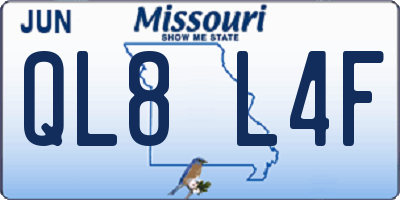MO license plate QL8L4F