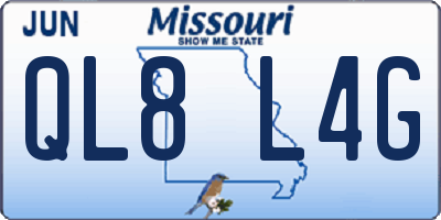 MO license plate QL8L4G