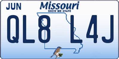 MO license plate QL8L4J