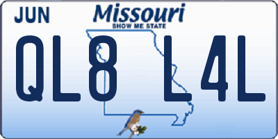 MO license plate QL8L4L
