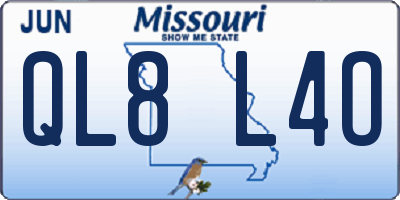 MO license plate QL8L4O
