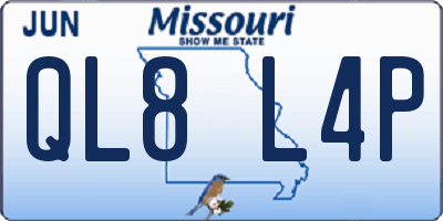 MO license plate QL8L4P