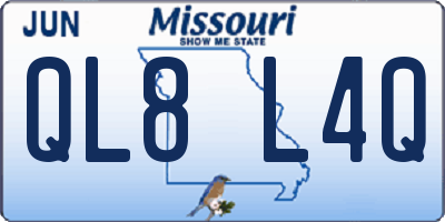 MO license plate QL8L4Q