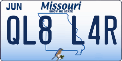 MO license plate QL8L4R