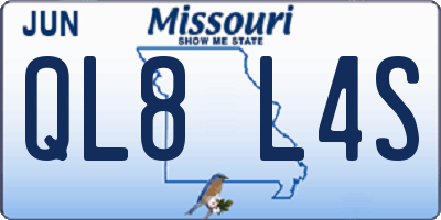 MO license plate QL8L4S