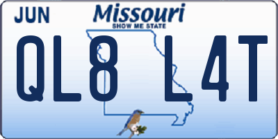 MO license plate QL8L4T