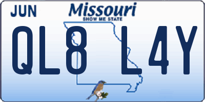 MO license plate QL8L4Y