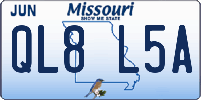 MO license plate QL8L5A