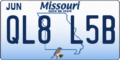 MO license plate QL8L5B