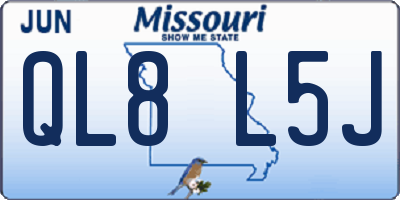 MO license plate QL8L5J