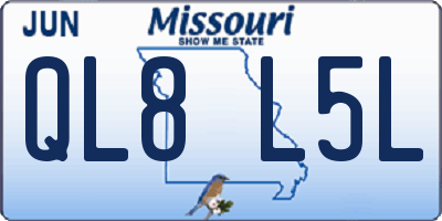 MO license plate QL8L5L