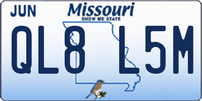 MO license plate QL8L5M
