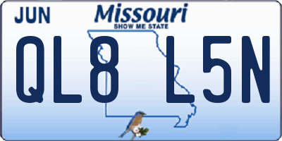 MO license plate QL8L5N