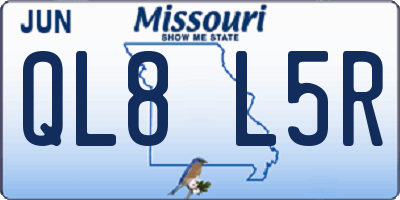 MO license plate QL8L5R